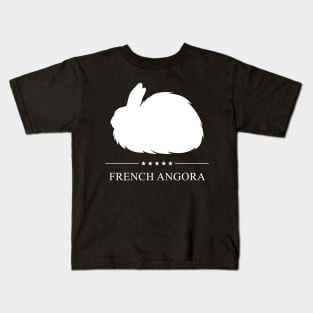 French Angora Rabbit White Silhouette Kids T-Shirt